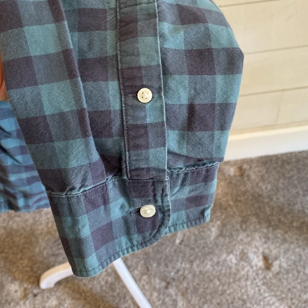 J. Crew Slim All Cotton Oxford. Size L. Blue plaid. Button-down. Vintage.